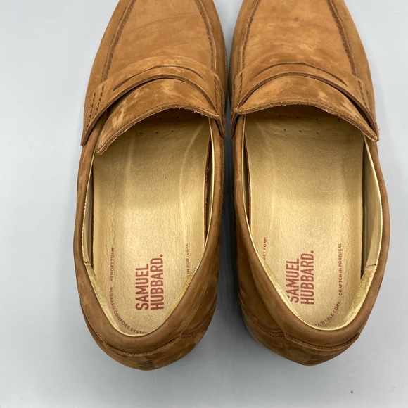Samuel Hubbard Men's 9.5 Tailored Traveler Penny Loafer Brown Nubuck Leather - Picture 7 of 9